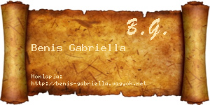 Benis Gabriella névjegykártya